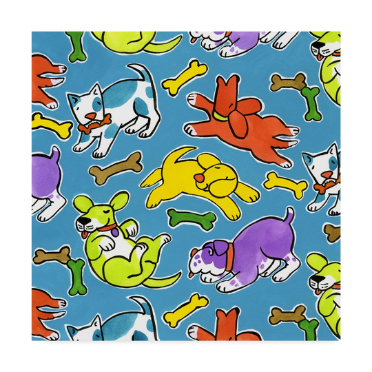 Geraldine Aikman 'Fun Dogs Repeat' Canvas Art - Multi-color