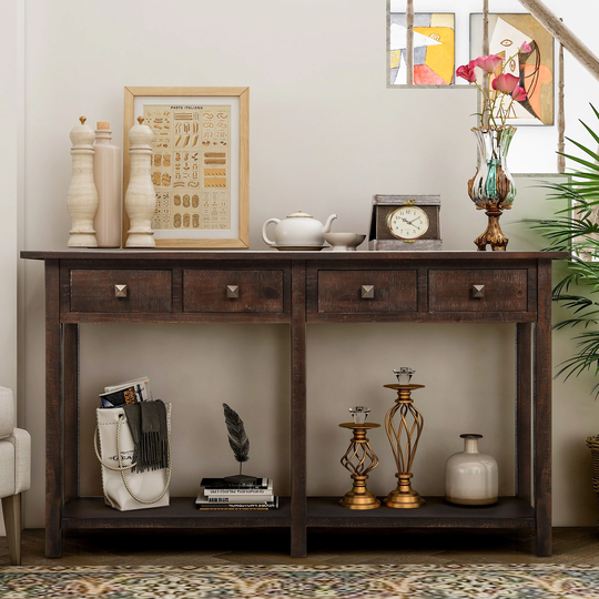 Rustic Brushed Texture Entryway Table Console Table