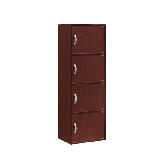 47.25" Mahogany Brown Multi-Purpose Bookcase with Doors