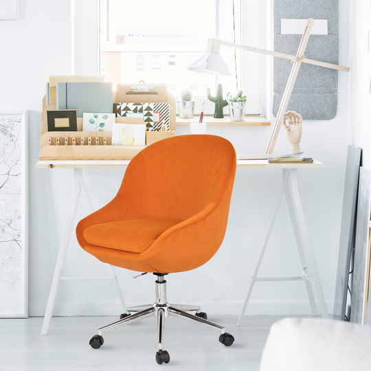 EYIW Home Office Chair, Velvet Office Chair, Adjustable Armless Chair Cute Desk Chair