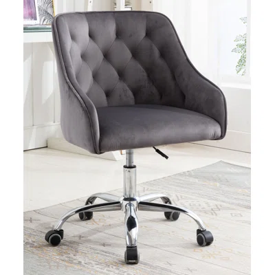 Swivel Shell Chair, Modern Leisure Office Chair Dark Gray 22.83" X20.87" X35.63"Inches