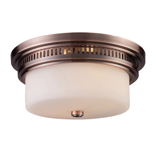 Chadwick Antique Copper 2-light Flush Mount Fixture