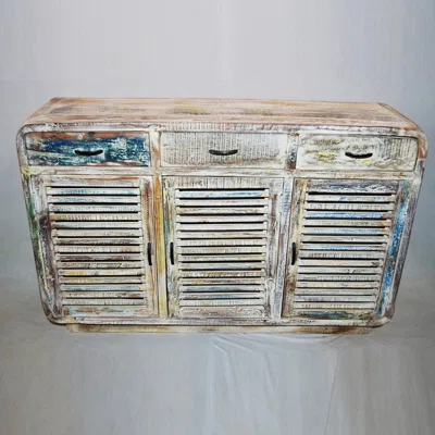 Pou 38'' Wide 3 Drawer Mango Solid Wood Sideboard