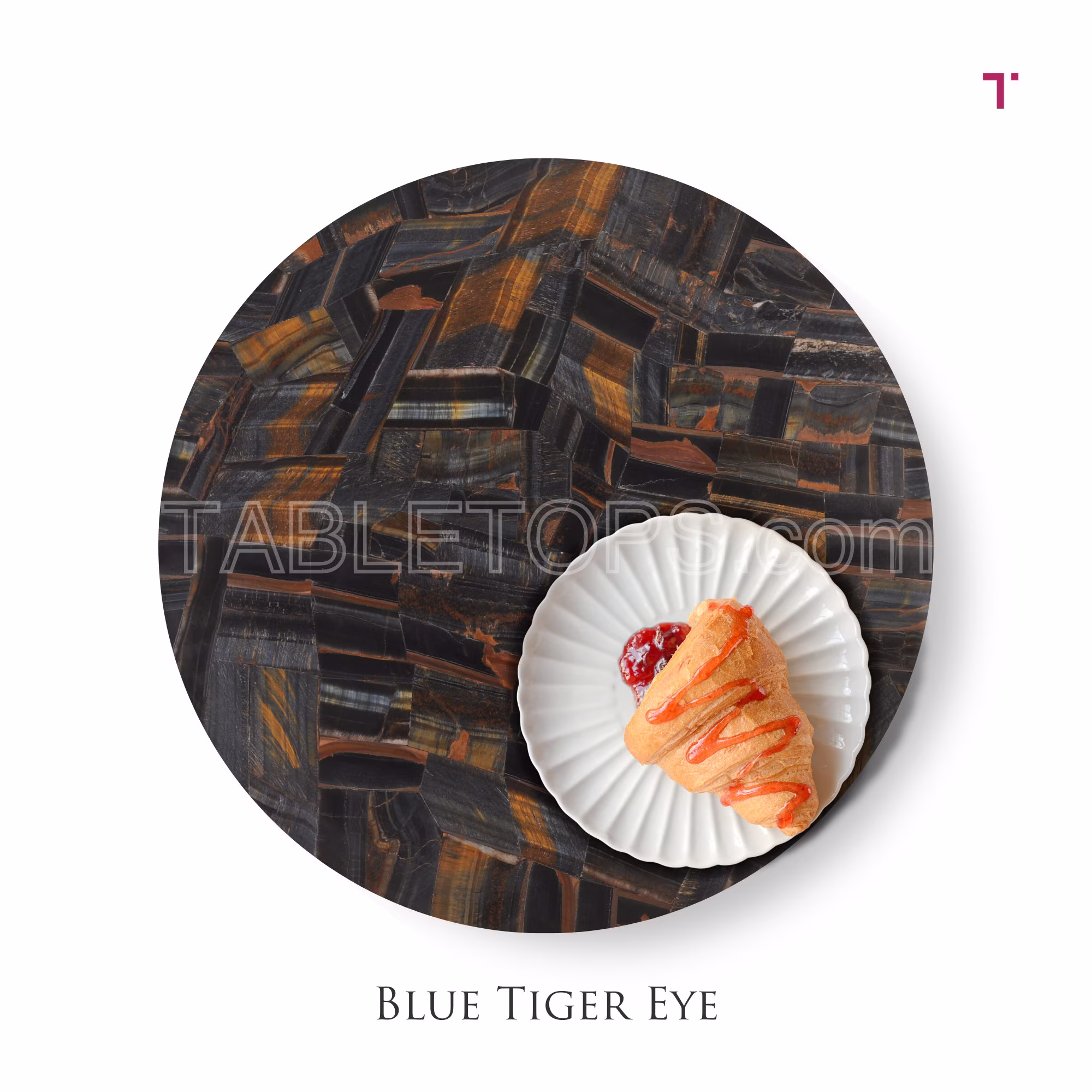 Blue Tiger Eye Table Top Counter Top, Soothing Stone For Home & Office Decor Feng Sui With Therapeutic Powers Healing