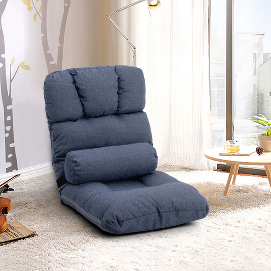 Pellebant Adjustable Padded Floor Chair Recliner With Back Pocket