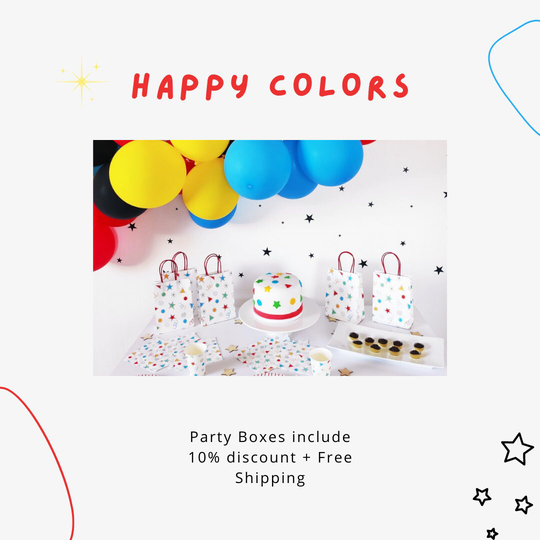 Happy Colors Party in A Box |Colorful Supplies|Colorful Plates|Colorful Paper Plates|Videogame Plates|Among Us Ideas