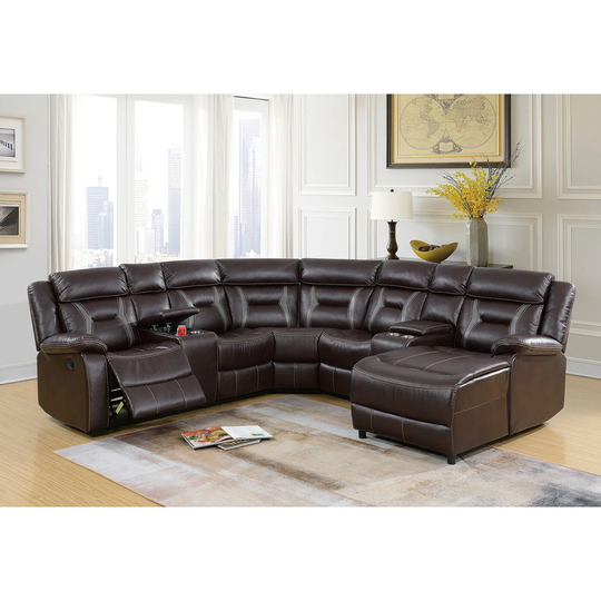 Gel Leatherette Motion Sectional Sofa