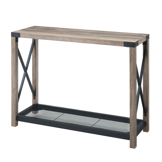 Industrial Sofa Table with 2 Tier, Console Table for Entrywa