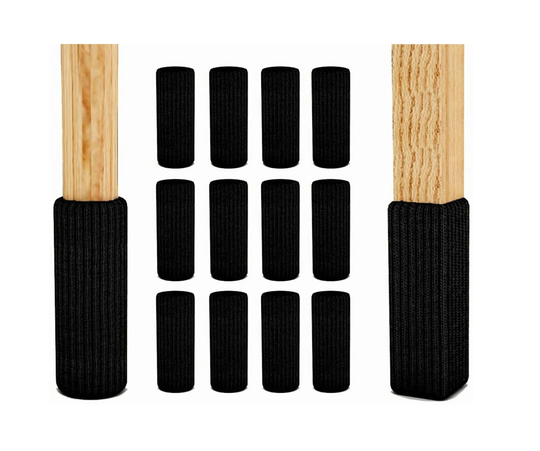 Chair Socks, Black Color For Hardwood Floors, Do Not Easily Fall Off With Grip Ties, Fits All Leg Shapes, High Elastic Bar Stool Covers
