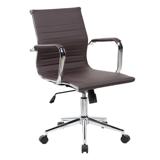 Mobili Modern Medium Back Executive Office Chair, Chocolate