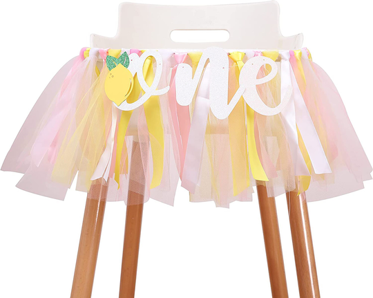 Lemon High Chair Banner, First Birthday Cake Smash, Girls 1st Birthday Banner, Party Decoration