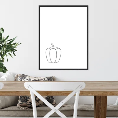 Simply Pepper by Amanti Art Portfolio - Picture Frame Drawing Print on Canvas