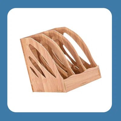 Office Accessories Wooden File Shelf, Office Supplies Desk Organizer, Large Capacity Vertical Storage Rack For Home, Office, Activity Room, Mailroom O