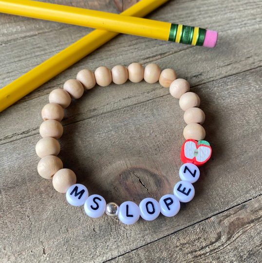 Teacher Bracelet, Pencil Stackable Wood Gift, Gifts For Teachers