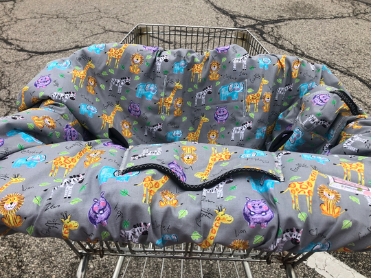 High Chair Cover Shopping Cart Cover For Boy Or Girl Colorful Friends Zoofari.... Michaelmooodesign