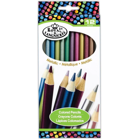 Royal Langnickel Metallic Colored Pencils 12/Pkg ~ Coloring
