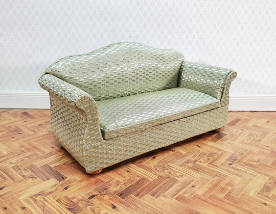 Dollhouse Sofa Couch Retro 70S Style Shimmery Green 112 Miniature Furniture
