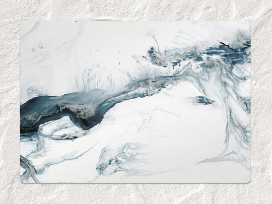 Abstract Splgray Chair Mat, Blue Splat White Vinyl Floor Wave Protective Office Decor, Area Rug, Kids Room Splash Mat