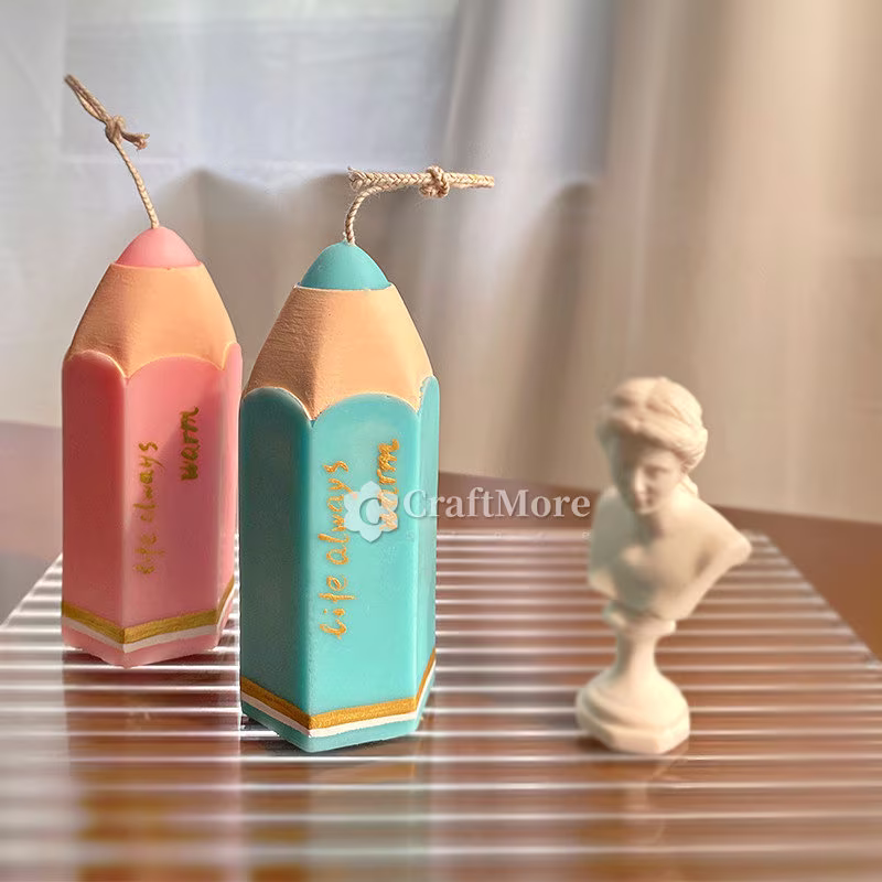 Cute Pencil Candle Mold-Thick Silicone Mold-Pillar Mold-Cylinder Mold-Scented Mold
