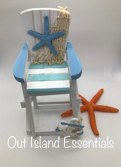 Lifeguard Adirondack Chair | Christmas Beach Decor Decoration Table Top Coastal Mini