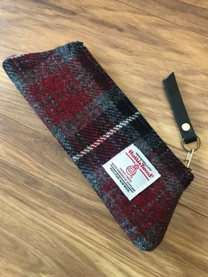 New. Beautiful Hand Crafted Harris Tweed 3D Pencil Case, Gadget Case Charger Gift For Him Her Scottish
