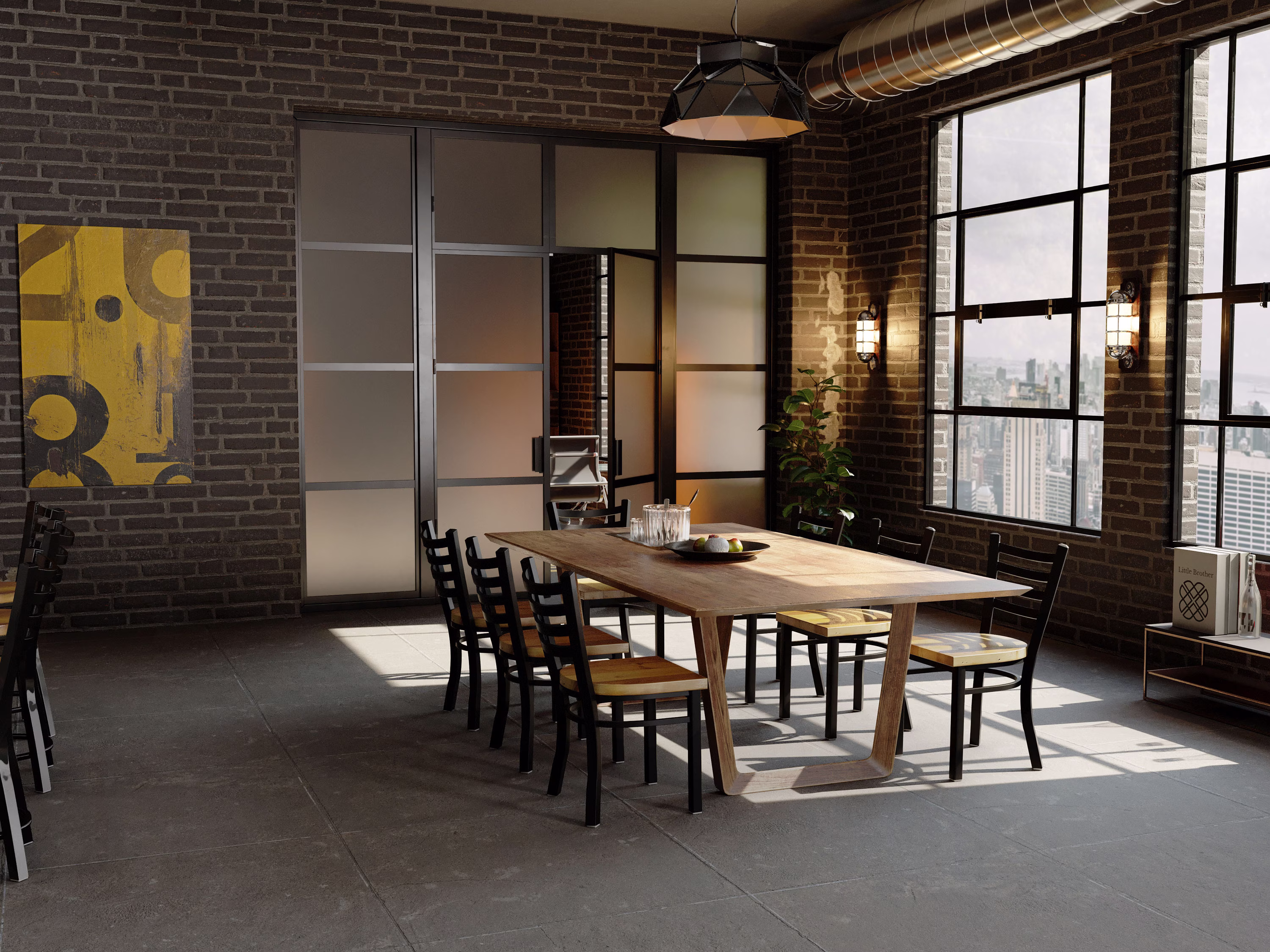 Reclaimed Dining Chair| Set Of 4 | Flat Black Metal Finish Ladder Back Restaurant Grade -18 Inch High Chair