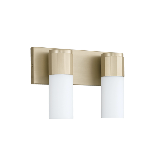 Sutton 2-light Soft Gold Bath/ Vanity Fixture w/ Soft White Glass