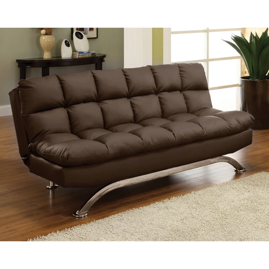 Convertible Leatherette Futon Sofa