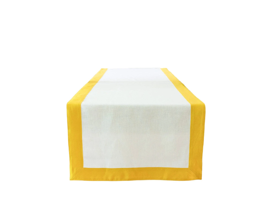 Table Runners With Mustard Borders, 21" X 67"