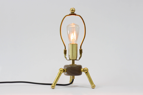 Bedside Lamp, Modern Table Light, Mid Century Style Brass & Wood Lighting, Desk Designer Lamp