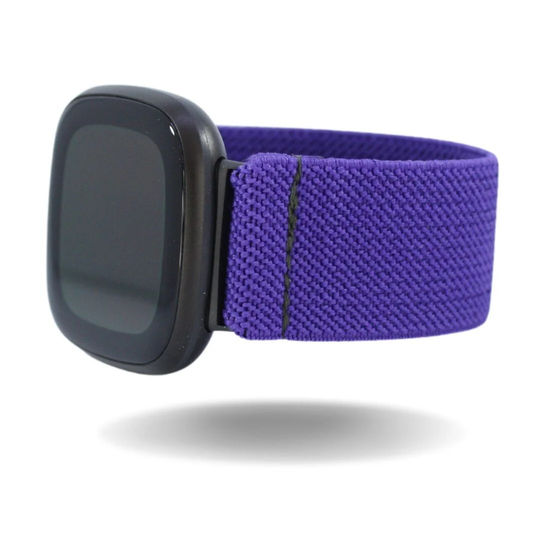 Elastic Fitbit Sense/Versa 3 Watch Band - Fits & Solid Purple Strap Holiday Winter Fall Spring Boho Men Women