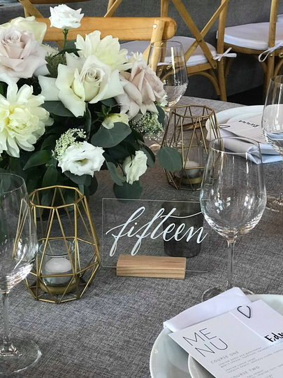 Acrylic Table Numbers With Wood Stand | Wedding Numbers Clear Table Modern 2019 Decor