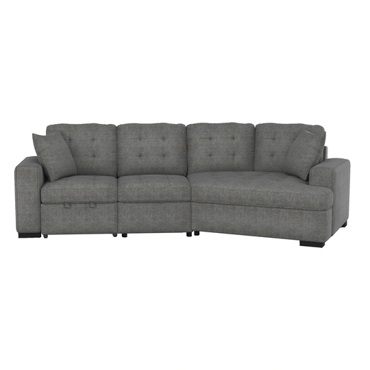 Arnau 2-piece Space-saving Sectional Sofa with Pull-out Ottoman