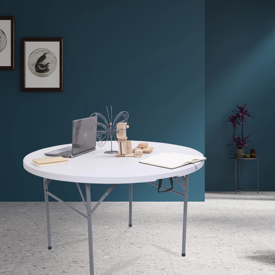 32/48inch Round Folding Table Outdoor Folding Utility Table White