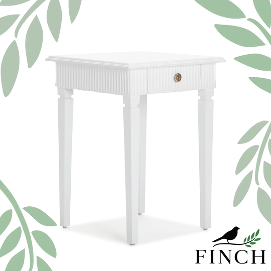 Finch Atwood Side Table with Drawer, White
