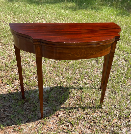 Antique Mahogany Gaming Table, Sofa Table, Antique Decor, Side Entry Wood Table