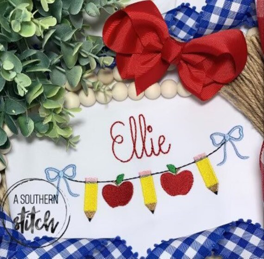 Pencil Apple Banner | First Day Of School