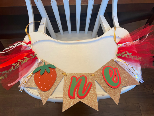 Berry Sweet Birthday High Chair Banner | 1st Berry Sweet Theme