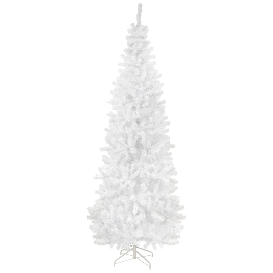 7.5' Pencil White Georgian Pine Artificial Christmas Tree, Unlit - 7.5 Foot