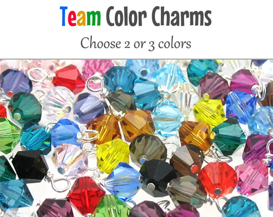 Team Color Charms, Crystal Bicone Bead Charms For Spirit, Choose 2 Or 3 Colors