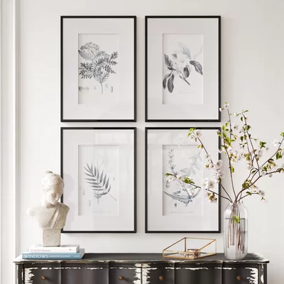 'Botanical' - 4 Piece Picture Frame Print Set on Paper