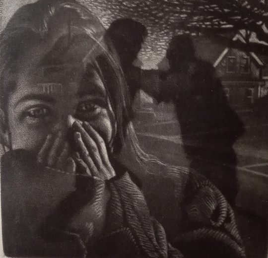 Art Werger | American B. 1955, "Grip", Mezzotint, 2010, Pencil Signed, | Free Shipping