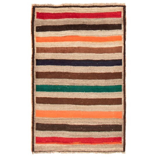 ECARPETGALLERY Hand-knotted Kashkuli Gabbeh Multi Color Wool Rug - 3'4 x 5'5