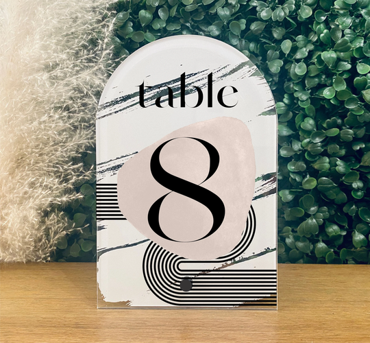 Wedding Table Numbers With Stand || Clear Acrylic Calligraphy Signage Rustic Number 03-040-028