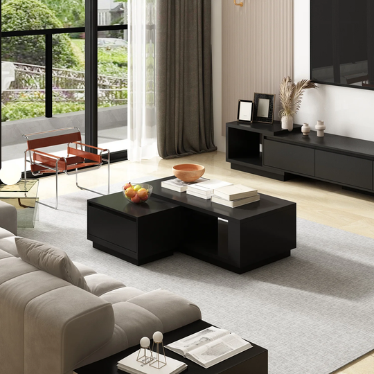 Extendable Coffee Table Storage Central Table Tea Table Cocktail Table