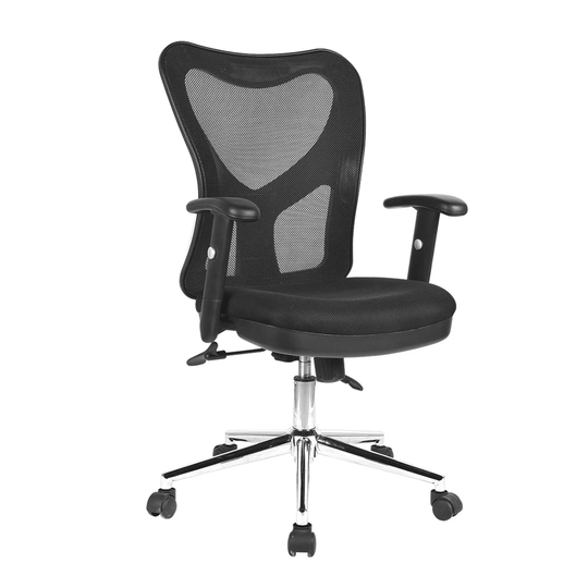 Mobili High Back Mesh Office Chair With Chrome Base, Black