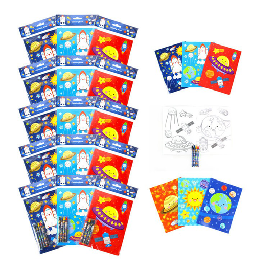Outer Space Party Coloring Books With Crayons Favors