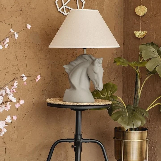 Horse Silver Table Lamp, Unique Bedside Lamp