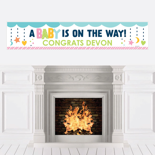 Colorful Baby Shower - Personalized Gender Neutral Banner