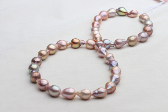 Natural Metallic Color Ripple Pearl Strand, Afl015